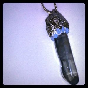 Handmade Aura Quartz Crystal Point Pendant